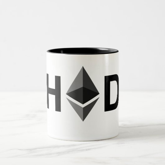 #HODLのEthereumのマグ ツートーンマグカップ (中央)