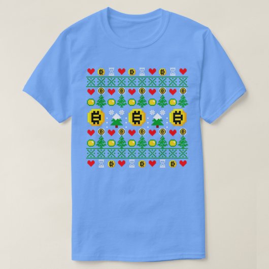 HODLクリスマスパターン Tシャツ (デザイン正面)