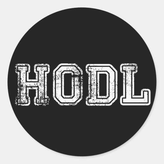 Hodl暗号通貨プリントスタンプ ラウンドシール (正面)