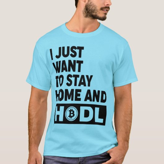Hodl Bitcoinおもしろいギフトフロント/バックロゴTシャツ Tシャツ (正面)