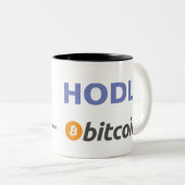 HODL! Bitcoinのツートーンマグ ツートーンマグカップ (正面右)