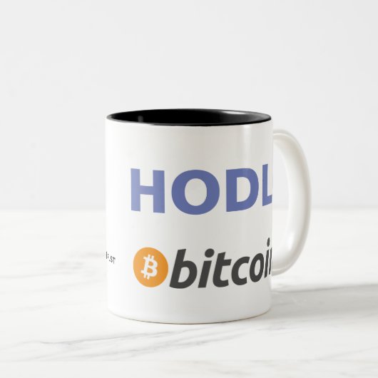 HODL! Bitcoinのツートーンマグ ツートーンマグカップ (正面右)