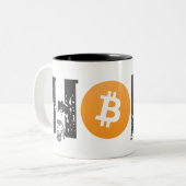 HODL Bitcoinのマグ ツートーンマグカップ (正面左)