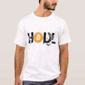 HODL Bitcoinの基本的なTシャツの黒の文字 Tシャツ (正面)