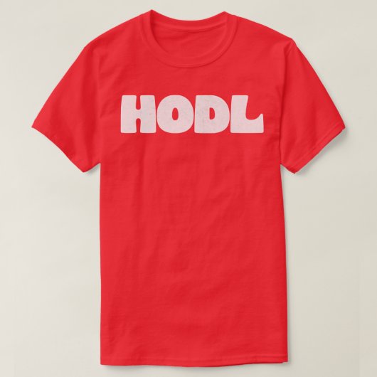 HODL Bitcoinタイポグラフィデザイン Tシャツ (デザイン正面)
