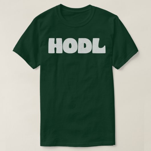 HODL Bitcoinタイポグラフィデザイン Tシャツ (デザイン正面)