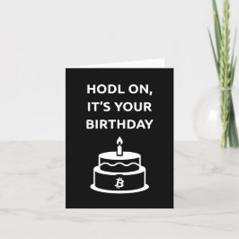 HODL Bitcoin Birthday Cake Card サンキューカード
