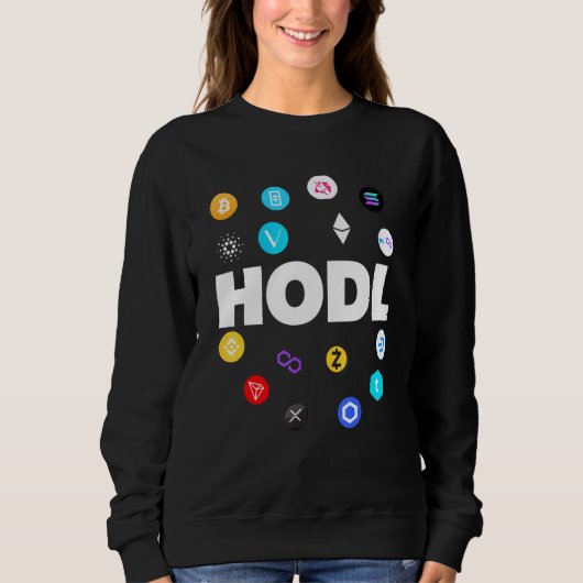 Hodl Bitcoin Ethereum Cardano Xrp Cryptocurrency B スウェットシャツ (正面)