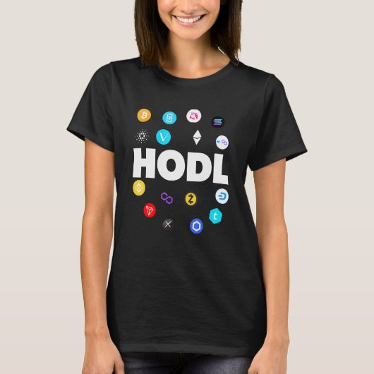 Hodl Bitcoin Ethereum Cardano Xrp Cryptocurrency B Tシャツ (正面)