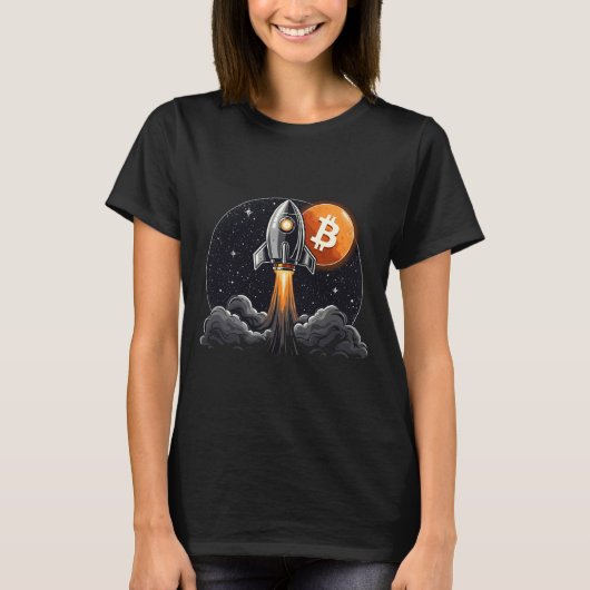 HODL Bitcoin to The Moon Tシャツ (正面)