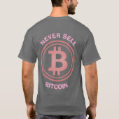 Hodl Crypto おもしろい Bitcoinロゴ前面/背面Tシャツ Tシャツ (裏面)