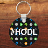 #HODL Cryptocurrencyをテーマにしたキーチェーン キーホルダー (正面)