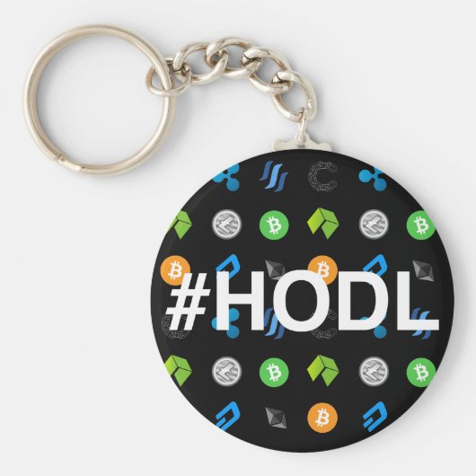 #HODL Cryptocurrencyをテーマにしたキーチェーン キーホルダー (正面)
