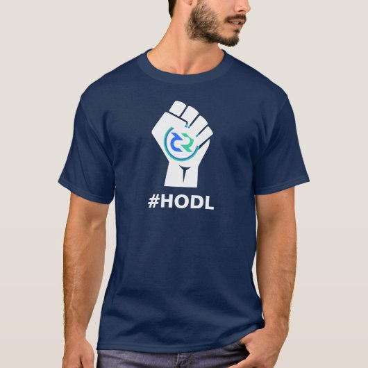 HODL Decred DCRのロゴ: 白い Tシャツ (正面)