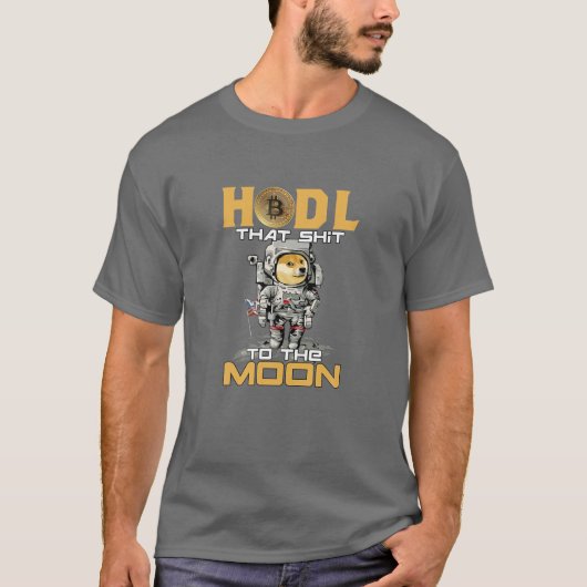 HODL Dogecoin暗号通貨 Tシャツ (正面)