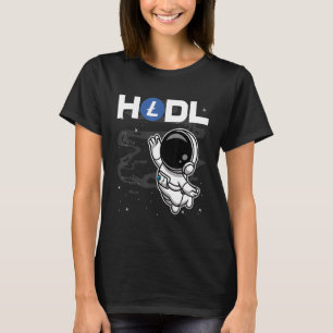 Hodl Litecoin Ltc Coin宇宙飛行士の月の地下室へのコイン Tシャツ