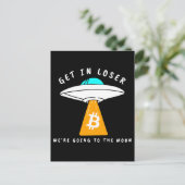 Hodl - Moon - UFO - BITCOIN - Crypto ポストカード (スタンド正面)