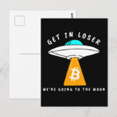Hodl - Moon - UFO - BITCOIN - Crypto ポストカード (正面/裏面)