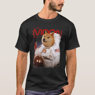 HODL SHIB月の宇宙飛行士柴犬トークンCr Tシャツ
