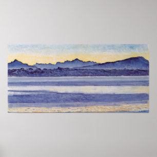 Hodler - Lake Geneva With Mont Blanc At Morning L… ポスター