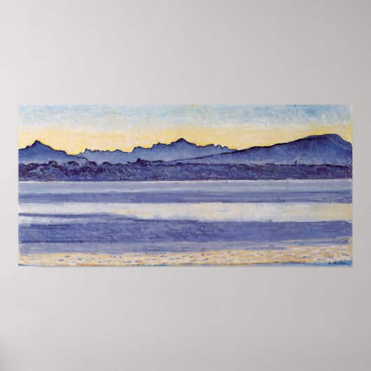 Hodler - Lake Geneva With Mont Blanc At Morning L… ポスター (正面)