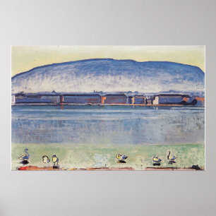 Hodler - Lake Geneva With Six Swans 1914 ポスター