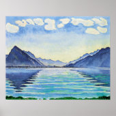 Hodler - Lake Thun Symmetrical Reflection 1905 ポスター (正面)