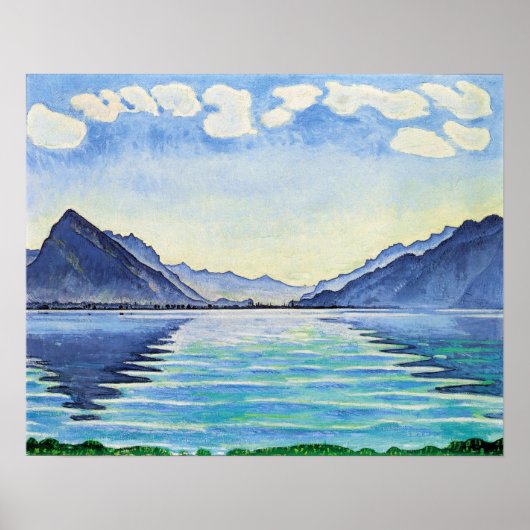 Hodler - Lake Thun Symmetrical Reflection 1905 ポスター (正面)