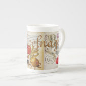 Hoefnagelの旧式な昆虫の花のコーヒー ボーンチャイナマグカップ (正面右)