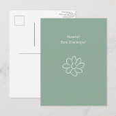 Hoera Een Kleintje Nieuwe Baby Bloem Quote Kaart ポストカード (正面/裏面)