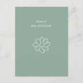 Hoera Een Kleintje Nieuwe Baby Bloem Quote Kaart ポストカード (正面)