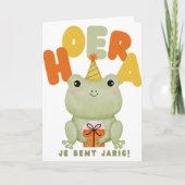 Hoera je bent jarig Kikker Verjaardaag カード (正面)