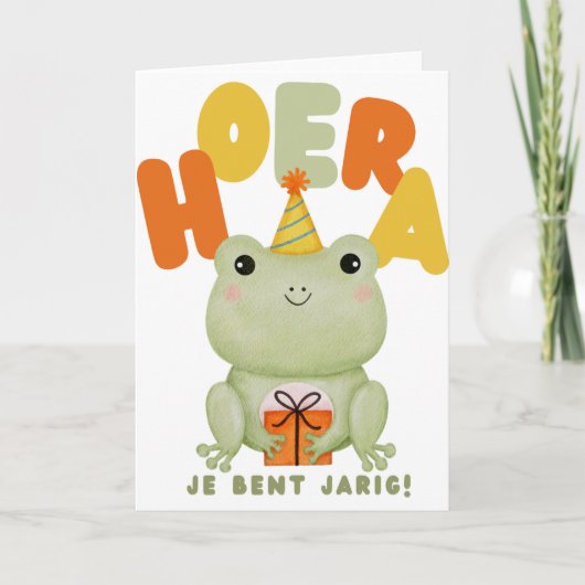 Hoera je bent jarig Kikker Verjaardaag  カード (正面)