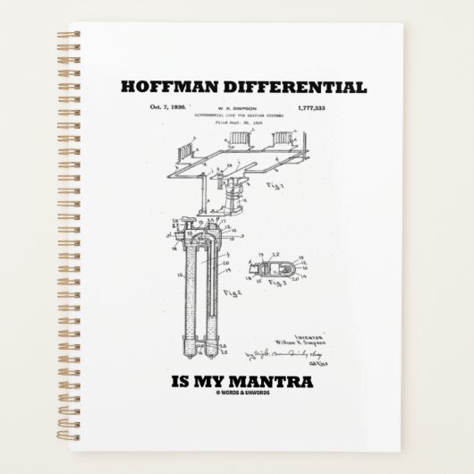 Hoffman Differentialは私のマントラ米国特許である プランナー手帳 (正面)