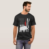 Hog Hunting Us Flag Patriotic American Rifle Tシャツ (正面フル)