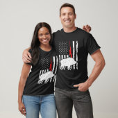 Hog Hunting Us Flag Patriotic American Rifle Tシャツ (ユニセックス)
