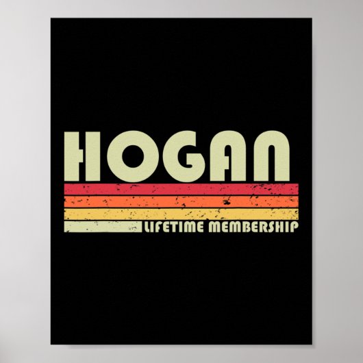 Hoganの苗字 楽しい レトロ ヴィンテージ 80年代 90年代 誕生日 ポスター (正面)