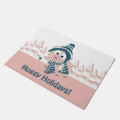 Hoggyの休日! かわいいピンクのブタ ドアマット (アングル)