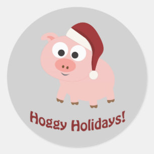 Hoggyの休日! サンタのブタ ラウンドシール