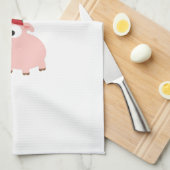 Hoggyの休日! 小妖精や小人のブタ キッチンタオル (四つ折り)