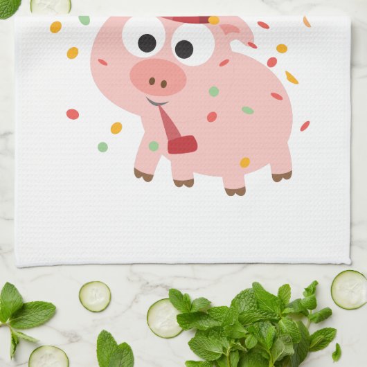 Hoggyの新年! キッチンタオル (折り畳み)