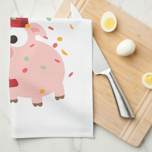Hoggyの新年! キッチンタオル (四つ折り)