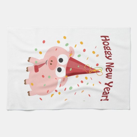 Hoggyの新年! キッチンタオル (横)
