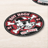 Hogs™の熱いクラシックで黒いコースター ラウンドペーパーコースター (アングル)