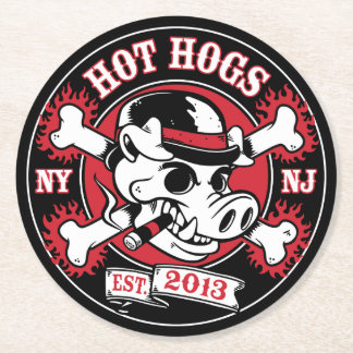 Hogs™の熱いクラシックで黒いコースター ラウンドペーパーコースター