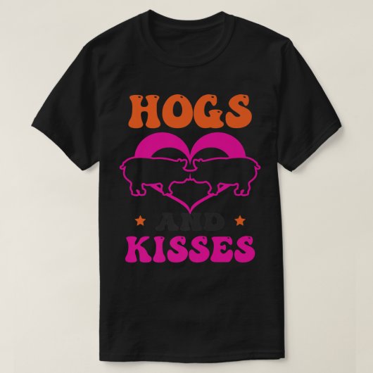Hogs And Kisses Design Pig Valentines Premium 2711 Tシャツ (デザイン正面)