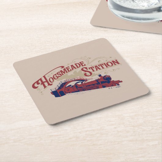 HOGSMEADEステーションヴィンテージグラフィック スクエアペーパーコースター (アングル)