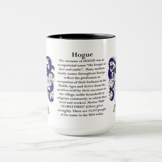Hogue家族の紋章付き外衣 マグカップ (中央)