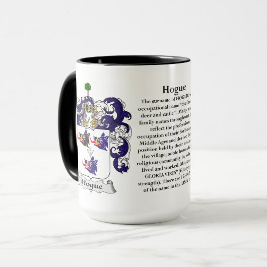 Hogue家族の紋章付き外衣 マグカップ (正面左)