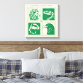 HOGWARTS™ハウス動物グリッド キャンバスプリント (インサイチュ (寝室))